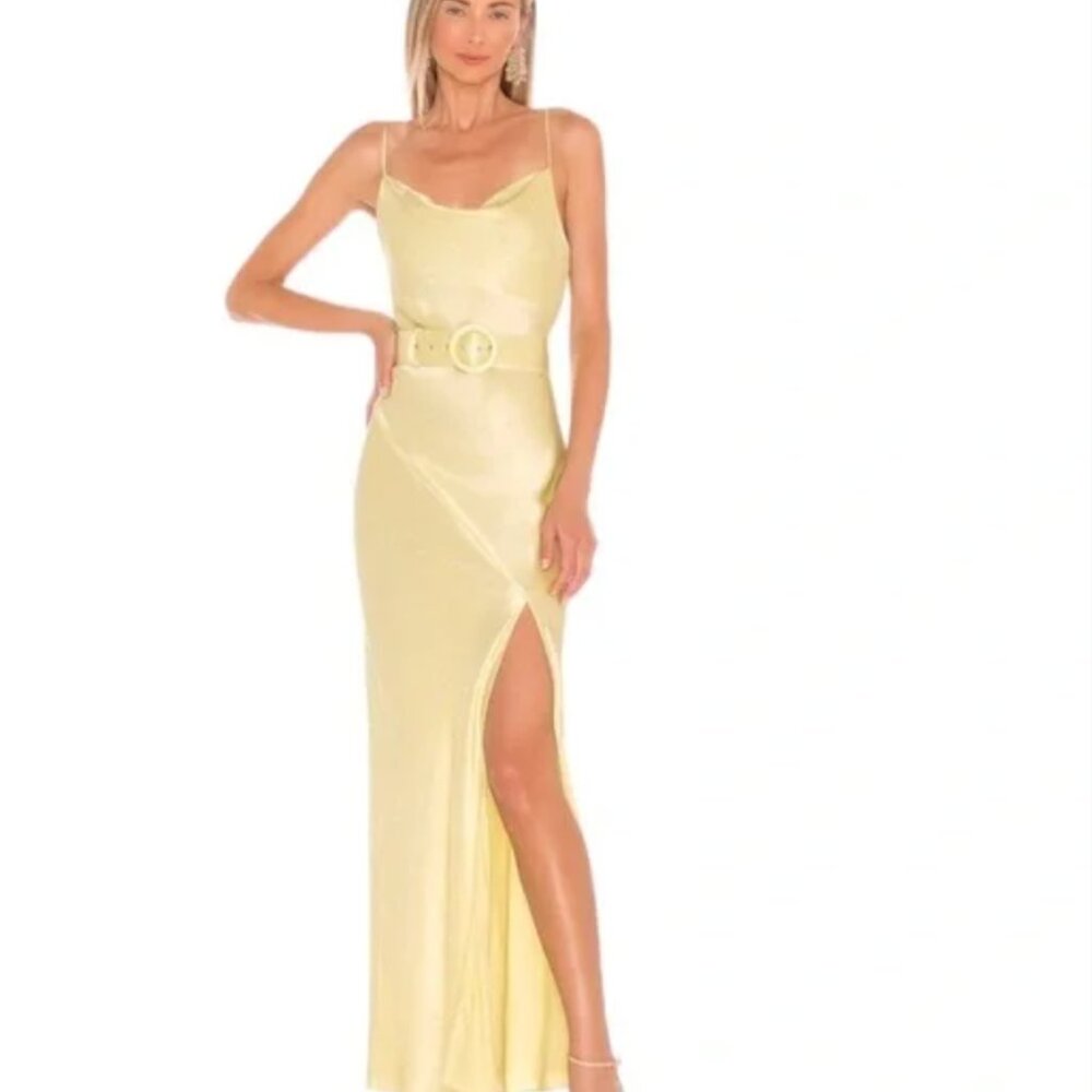 Nicholas‎ Simone Cowl Neck Silk Dress Yellow Size 8